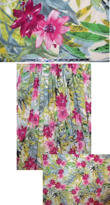 tropical flowers rayon voile woven