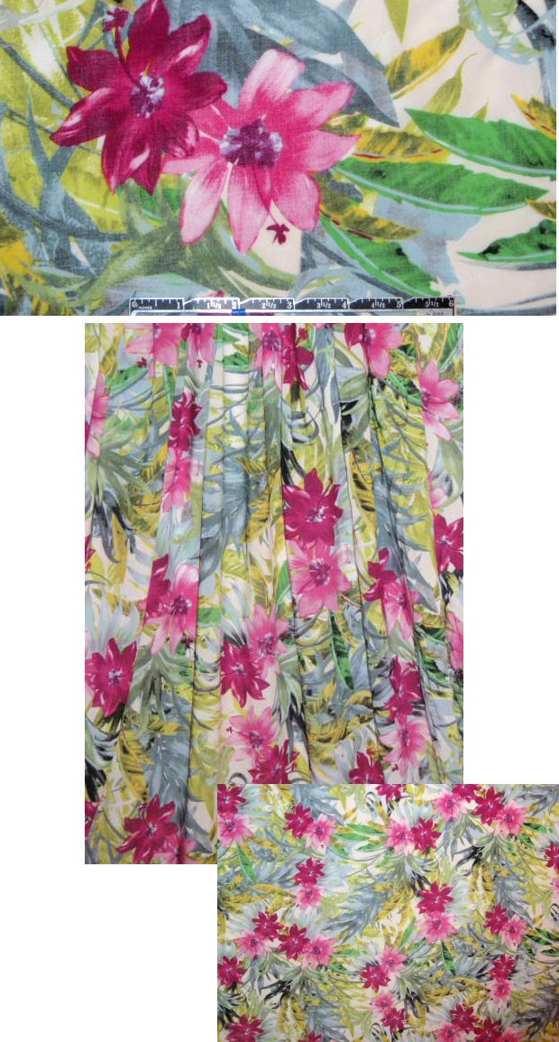 tropical flowers rayon voile woven 1.5 yd