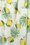 'lemon fruit' drapey viscose woven 1.75 yds