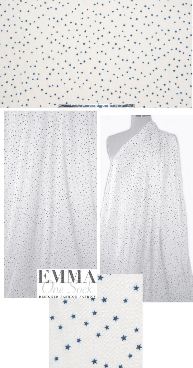 E11a Moss 'starry night' drapey twill woven