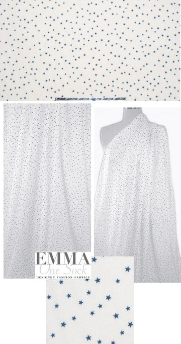 E11a Moss 'starry night' drapey twill woven