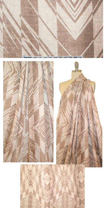 CA designer neutrals graphic printed rayon woven 2 yds