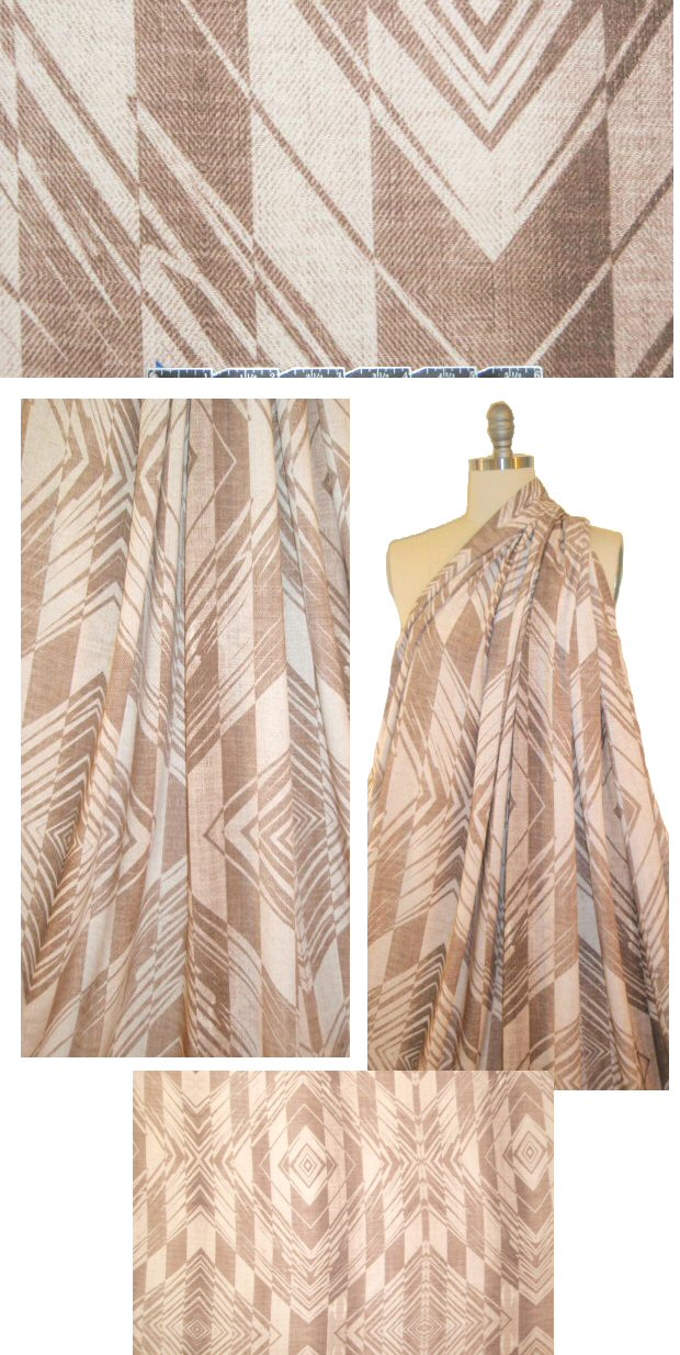 CA designer neutrals graphic printed rayon woven 1.75 yds