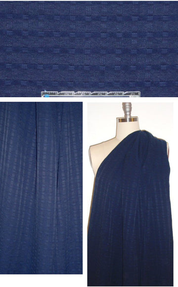 0yako viscose windowpane weave - midnight 2.125 yds