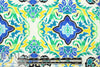 CA designer medallion viscose challis - blue/green 1.625 yd