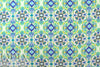 CA designer medallion viscose challis - blue/green 1.25 yds
