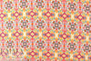 CA designer medallion viscose challis - pink/sky 1.25 yds