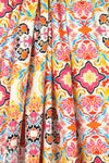 CA designer medallion viscose challis - pink/sky 1.25 yds