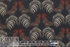 CA designer roosters graphic viscose woven .875 yds