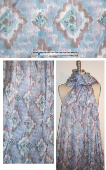CA designer painterly diamond motif rayon woven