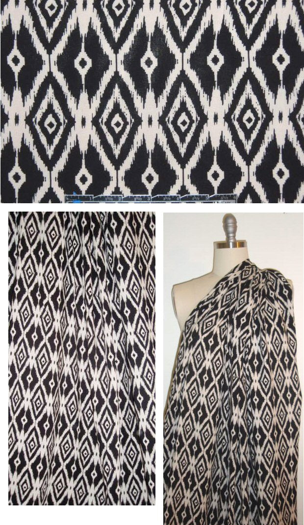 Jams World ikat graphic drapey rayon woven .875 yds