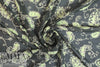 CA designer loden paisley sheer viscose crepe woven 1.5 yds