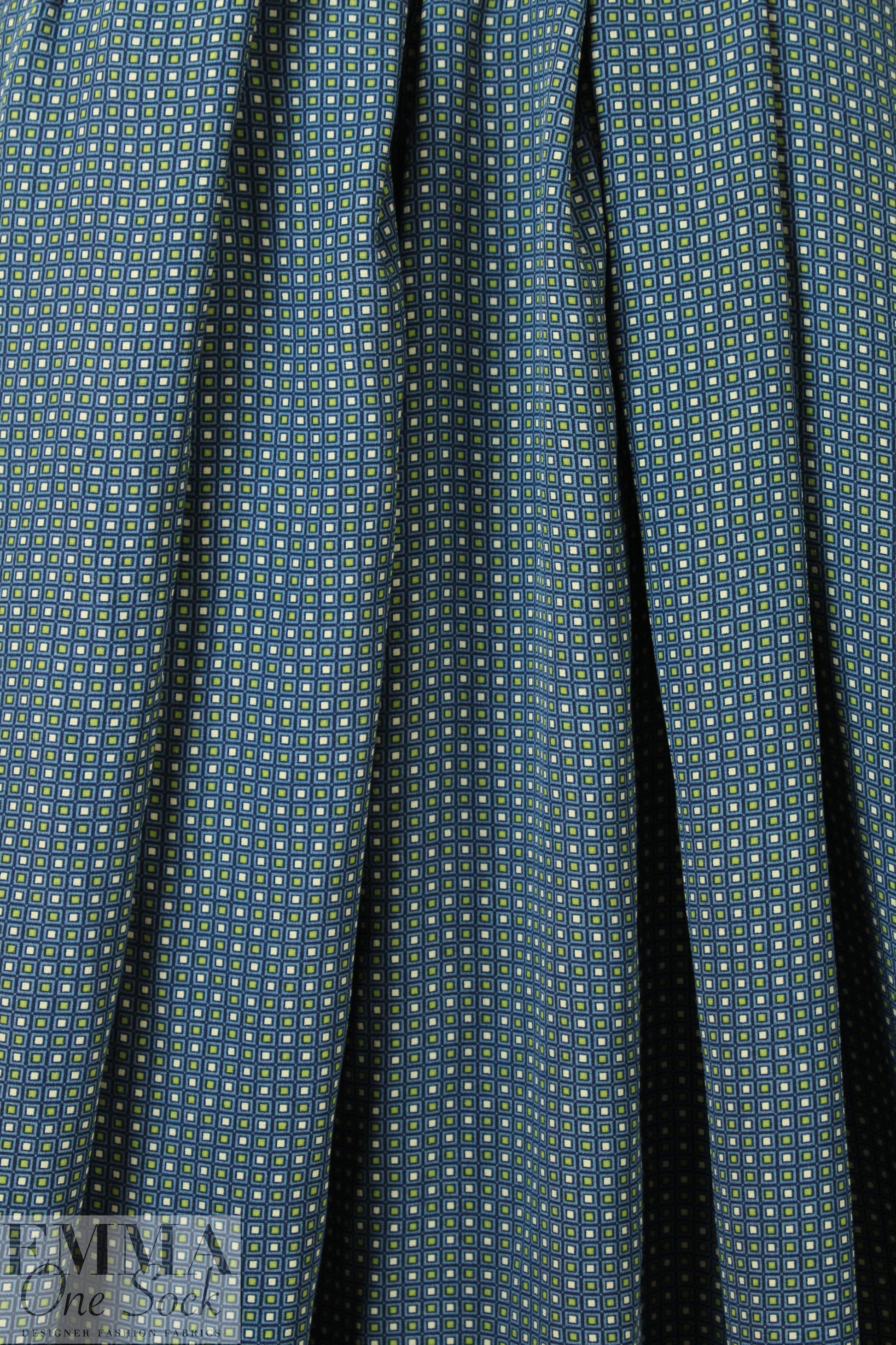 CA designer viscose crepe woven - little squares 1.66 yd