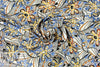 CA designer viscose woven - woodcut flower swirl