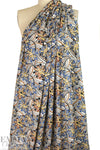 CA designer viscose woven - woodcut flower swirl