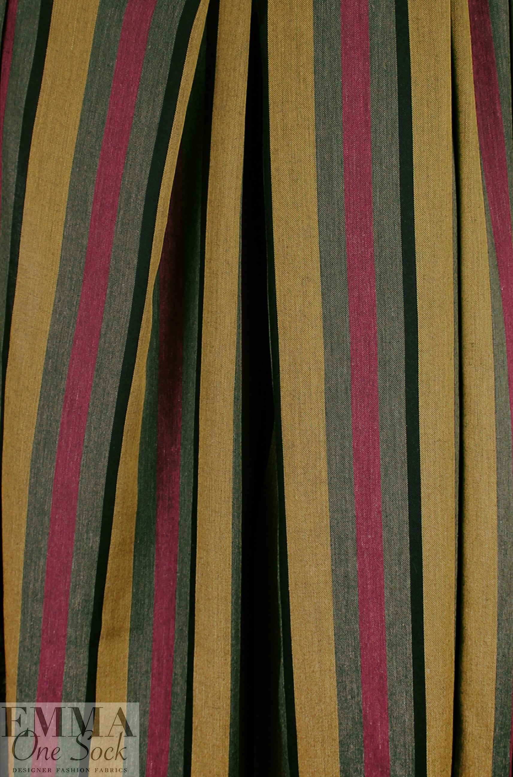 Italian 'moody stripes' drapey viscose twill woven