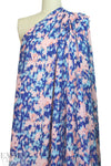 Sp1endid coral/blue abstract drapey viscose woven