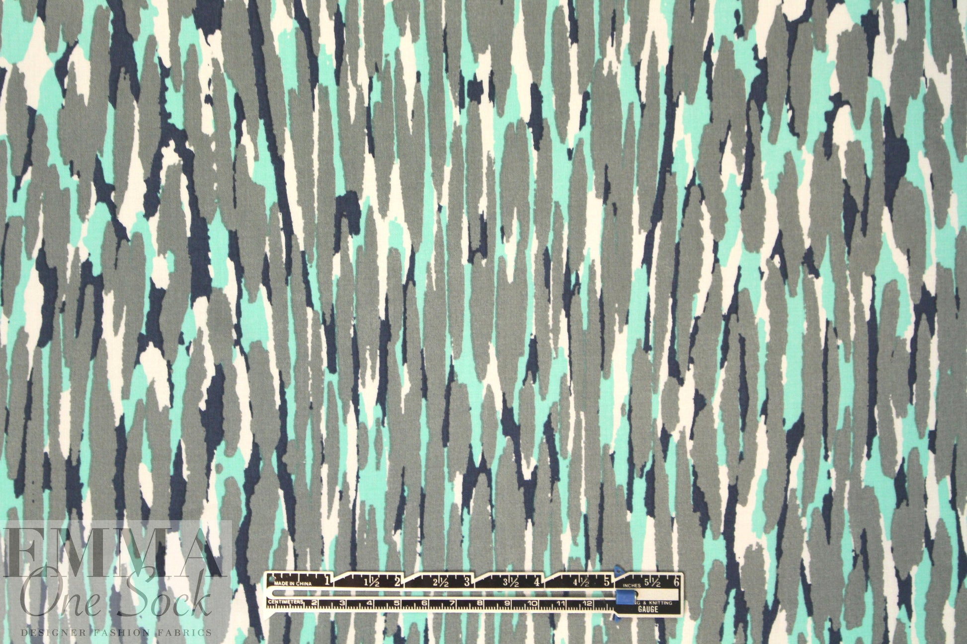 Sp1endid aqua/gray abstract drapey viscose woven