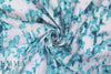 Sp1endid aqua/lilac abstract drapey viscose woven 1.25 yds