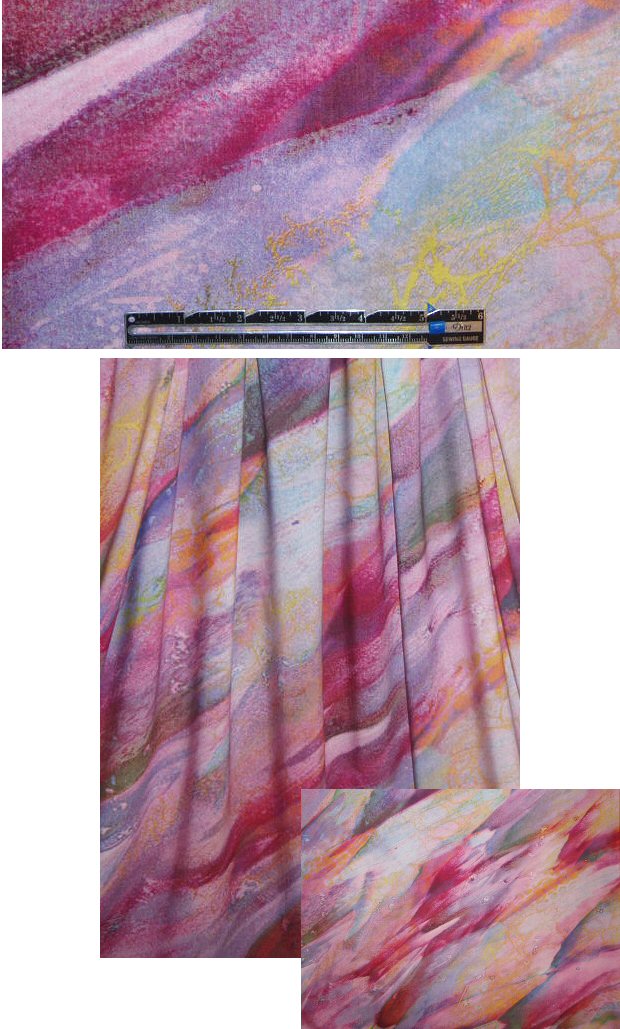 fuschia brushstroke abstract viscose woven 2.125 yds