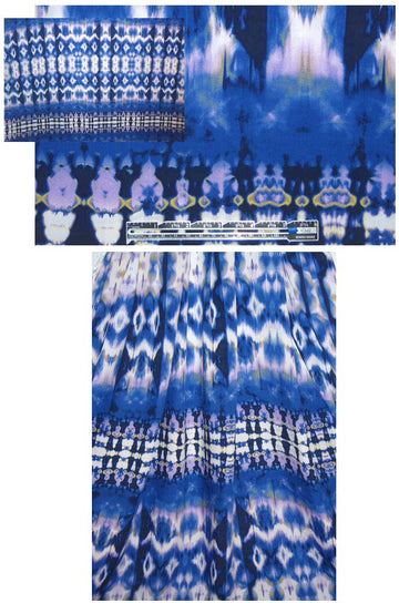 indigo/lavender totem panel viscose woven
