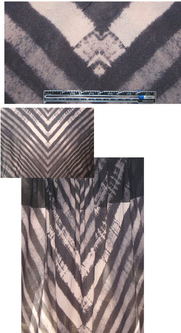 NY designer batiky chevron panel rayon knit 2 yds