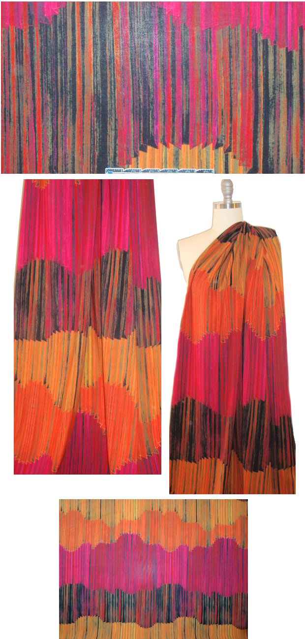 NY designer spicy waves drapey viscose woven