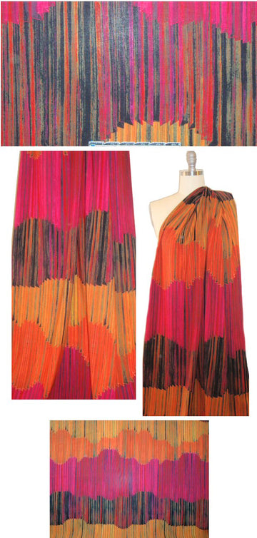 NY designer spicy waves drapey viscose woven