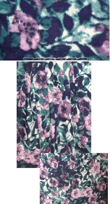 NY designer floral printed viscose crepe mesh