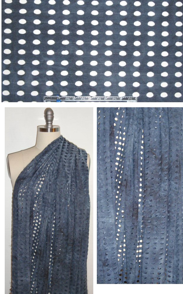 NY designer eyelet stitch knit - dark gray  .75 yds