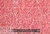 designer drapey viscose woven - red/white scroll