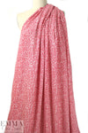designer drapey viscose woven - red/white scroll