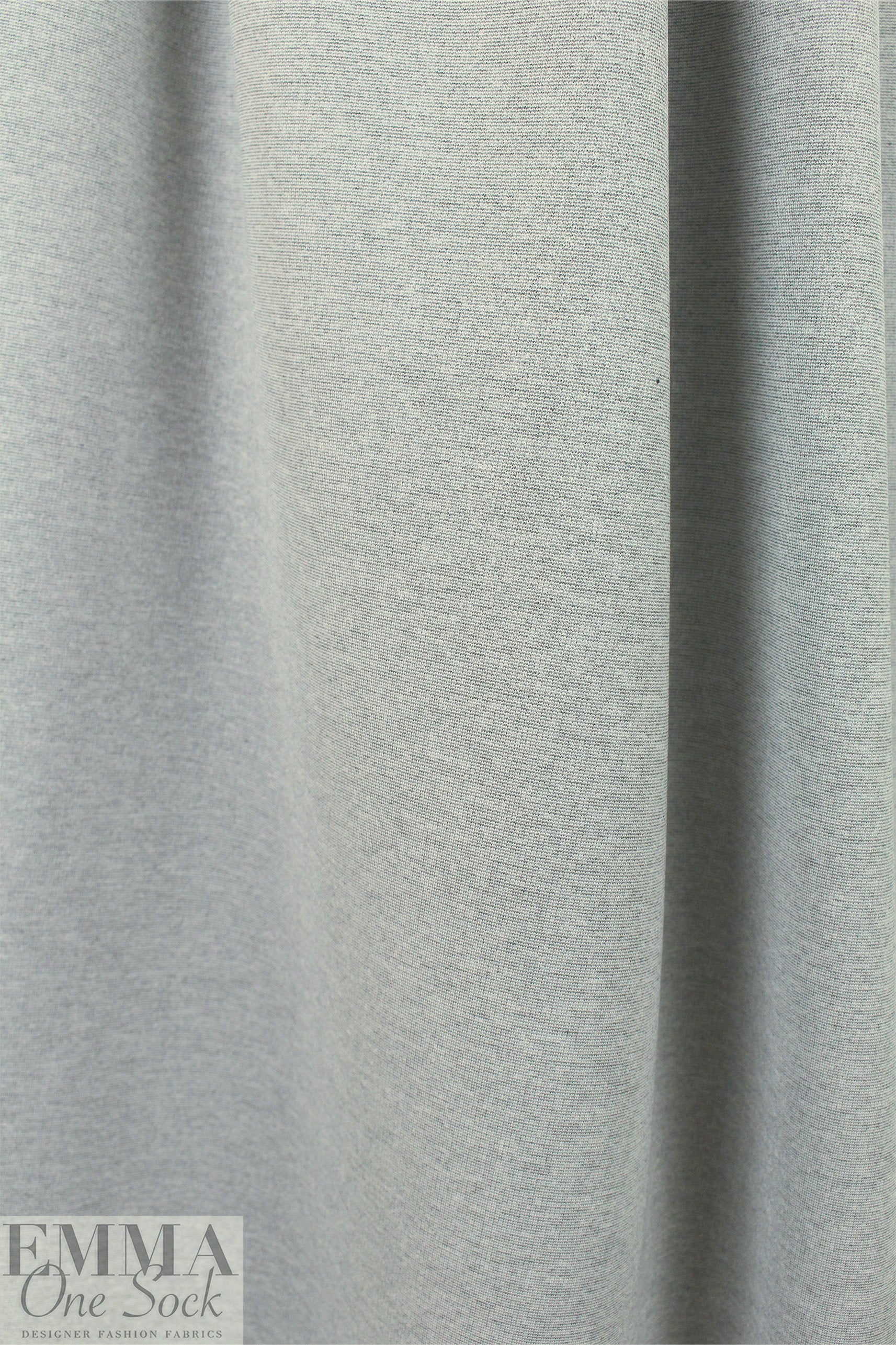 rayon blend ponte - granite/white micro stripe 1.625 yds