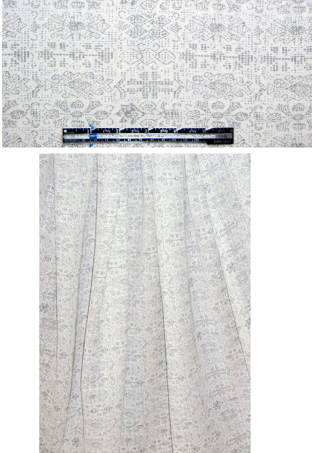 NY designer 'stitchery' printed rayon 2 yds