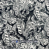 'Rousseau's garden' rayon challis blouseweight - black/ivory 1.25 yds