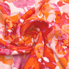 Italian 'brilliant floral' viscose blouse weight - blood orange/orchid 1.5 yd