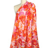 Italian 'brilliant floral' viscose blouse weight - blood orange/orchid 1.5 yd