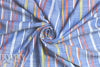 viscose chambray jacquard stripe shirting - blue/red 1.25 yd