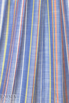 viscose chambray jacquard stripe shirting - blue/red 1.25 yd