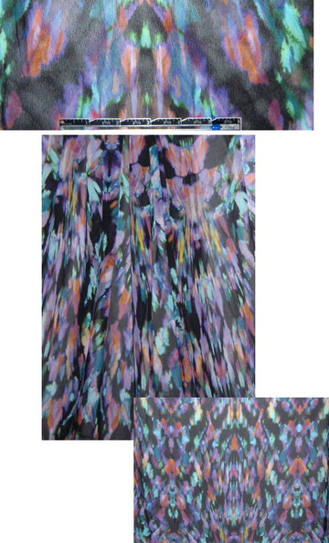 NY designer totem digital abstract viscose georgette
