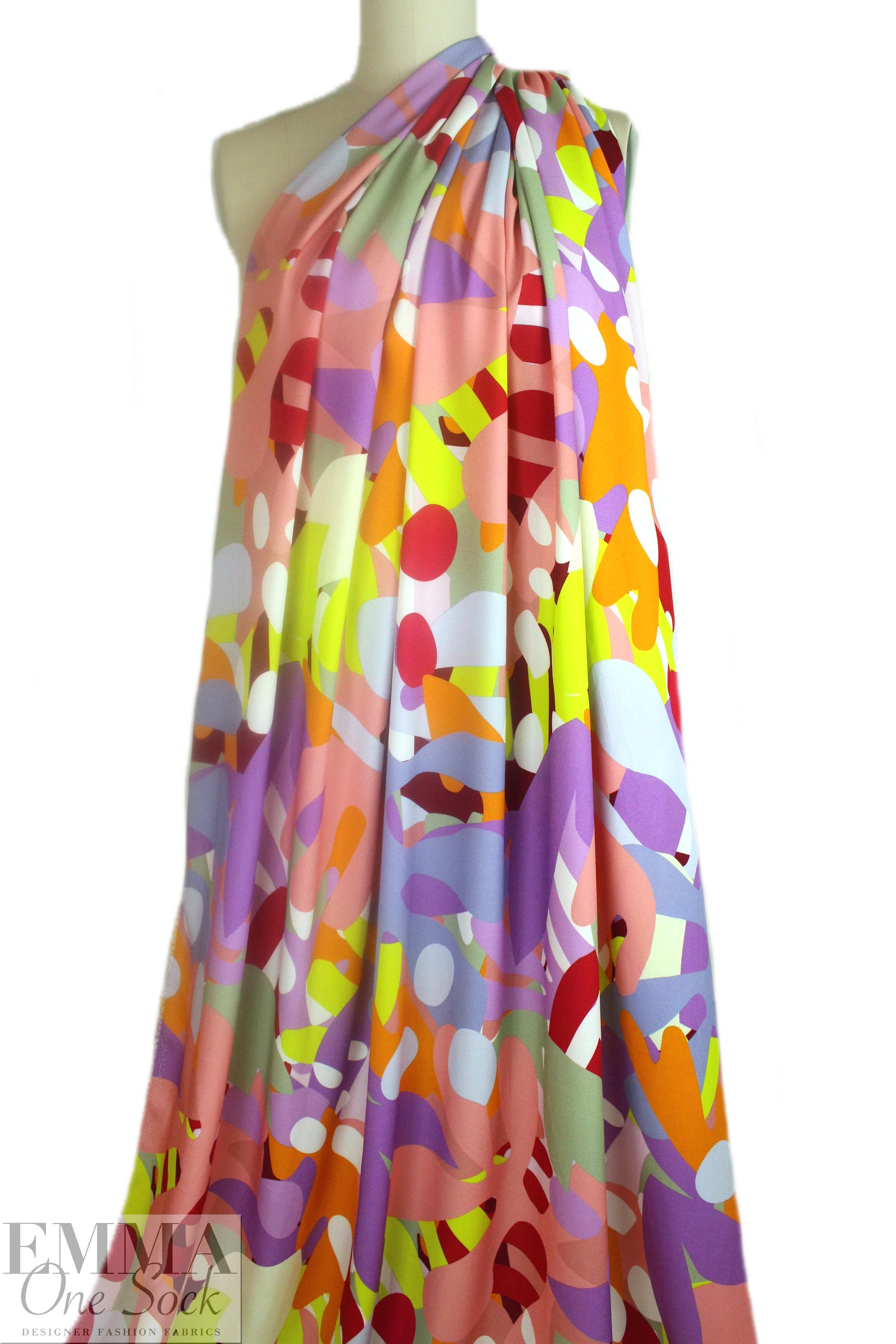 'modernist cutouts' viscose crepe Oeko-Tex certified 1.625 yds