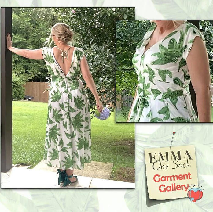 CA designer leafy greens silk stretch charmeuse