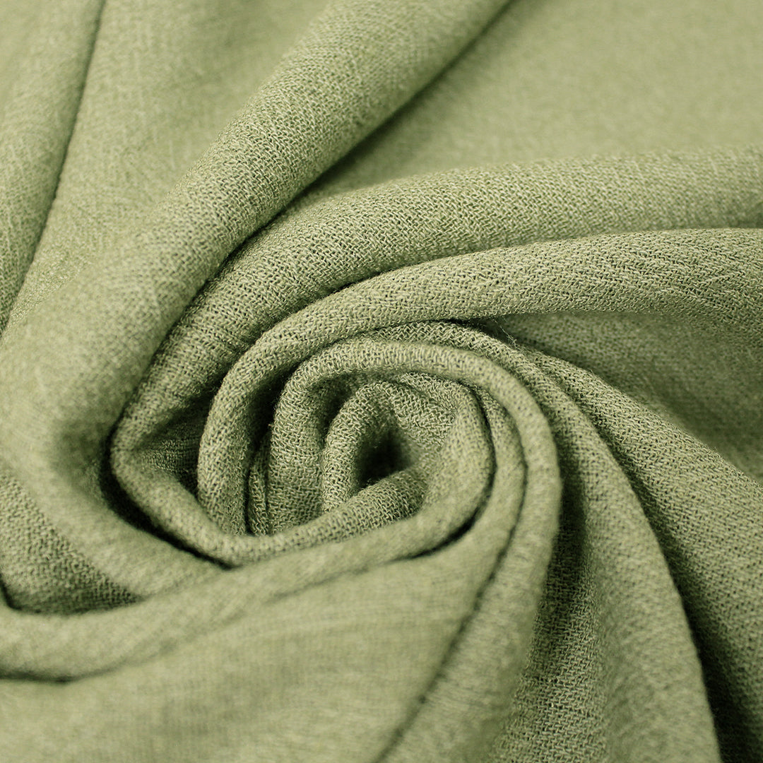CA designer rayon gauzey textured woven - sage green 1.75 yds