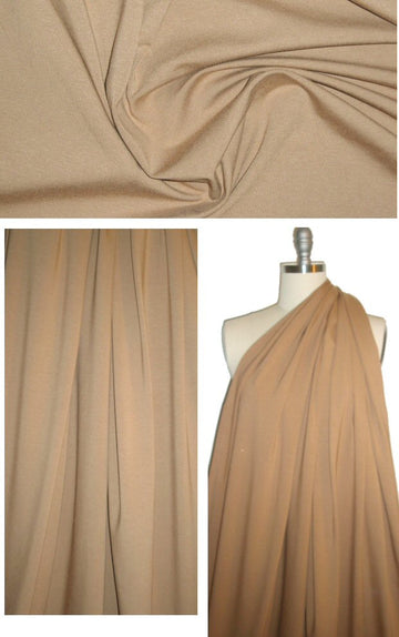 tan 14 oz. rayon jersey 4-way 1.66 yds