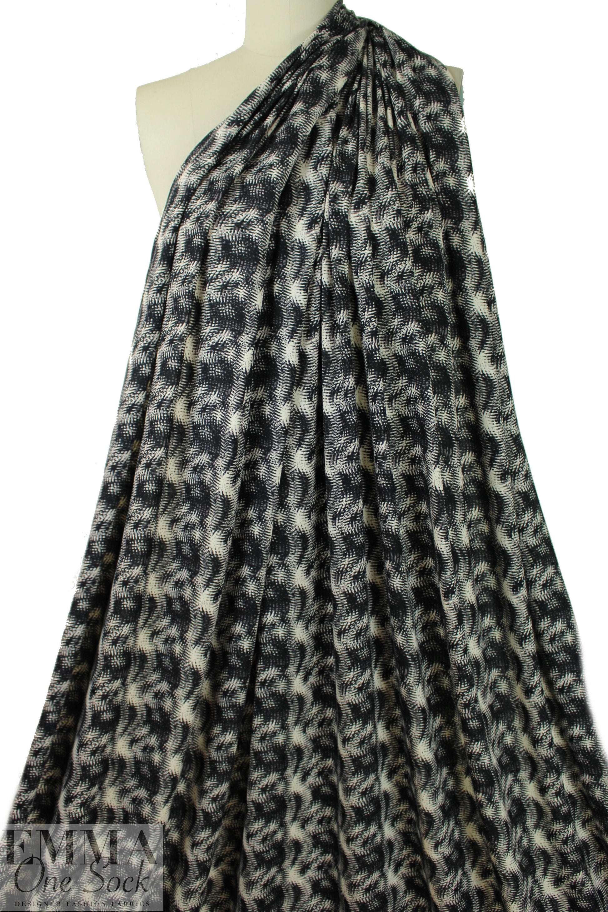 CA designer techno waves graphic 4-way stretch knit 2 yd