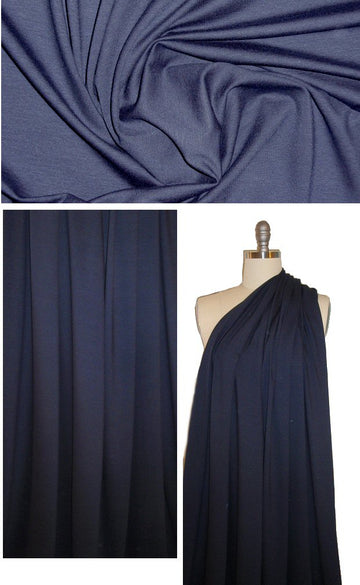 Ei1een Fisher dark navy rayon/lycra jersey 4-way