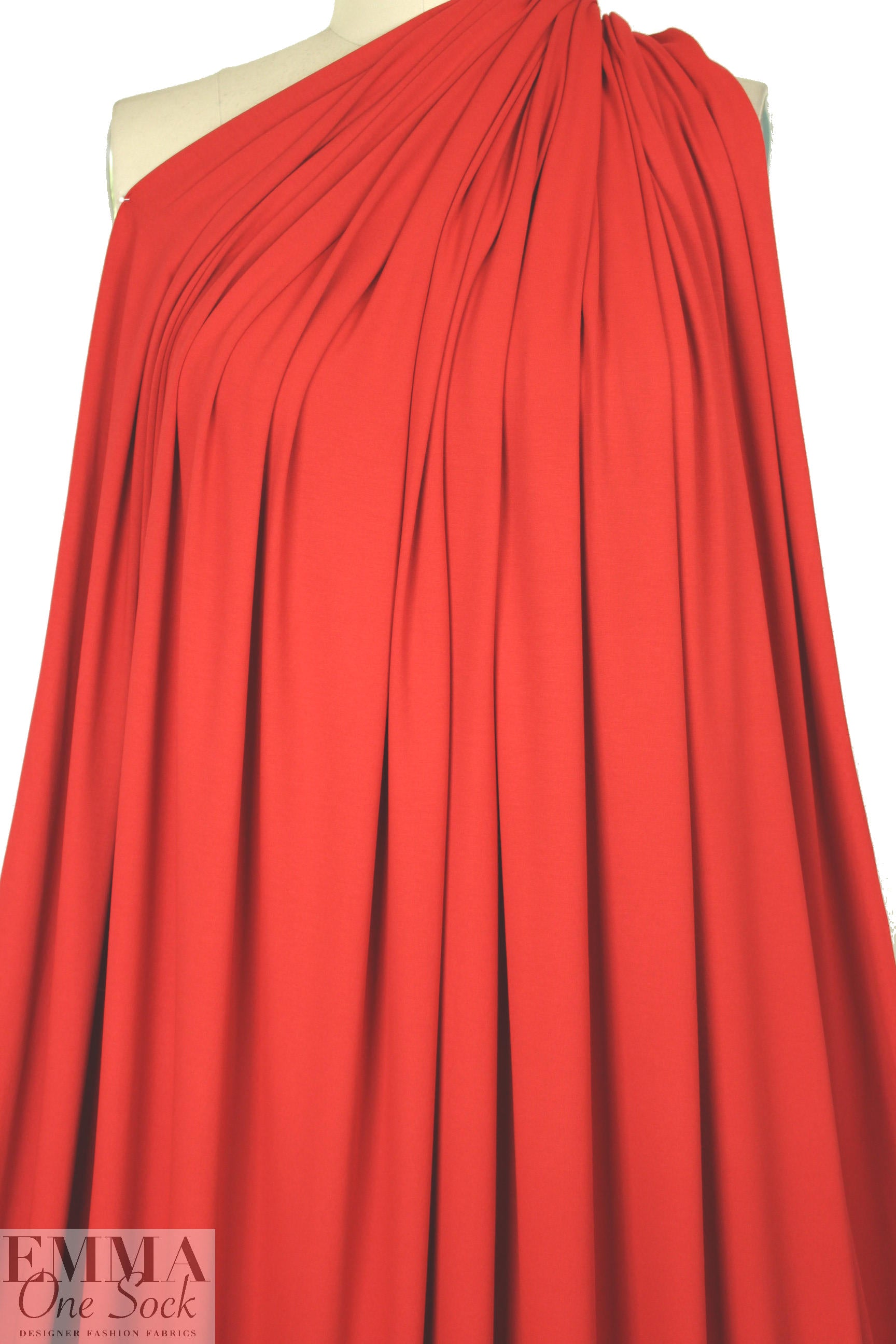 poppy red 11 oz. rayon jersey 4-way 2.5 yds