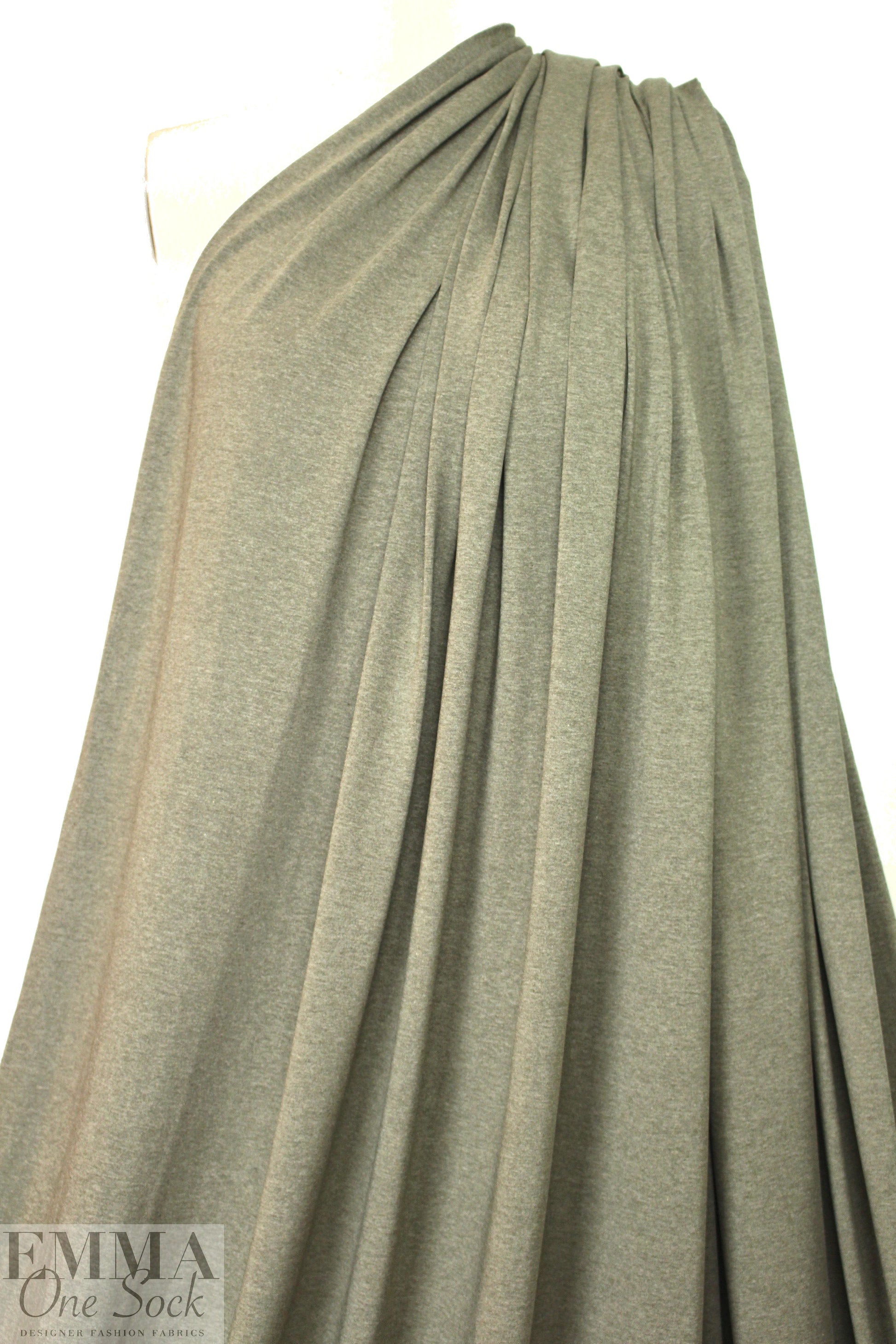 dusty sage heather lightweight rayon jersey 4-way 2.125 yd