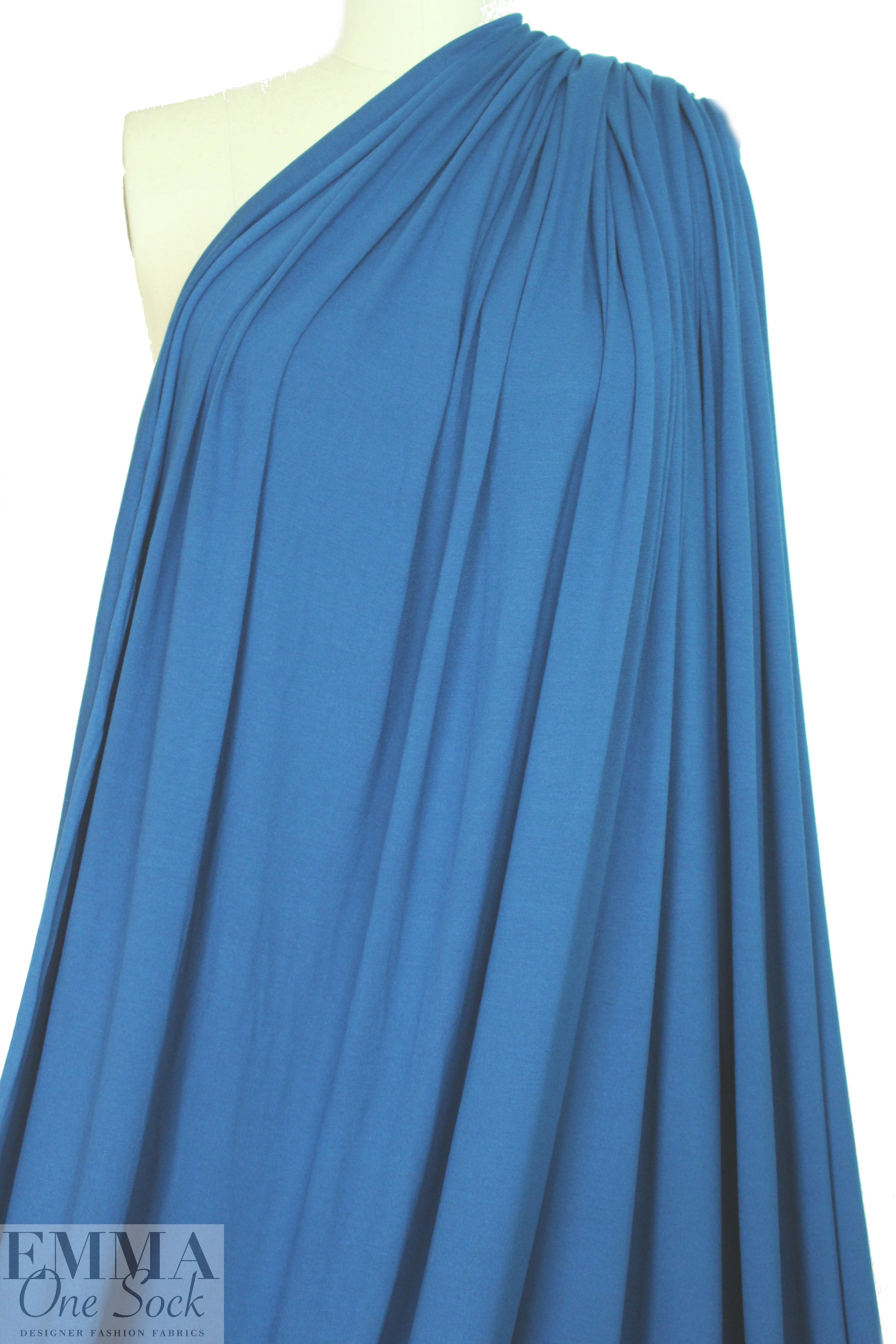 tealy blue lightweight rayon jersey 4-way .875 yds