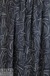 midnight/white linear print linen-look rayon woven 1.625 yd